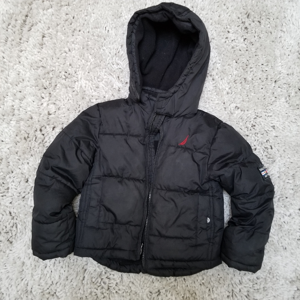 Nautica Black Boys Puffer Jacket with Hood Size 3T
